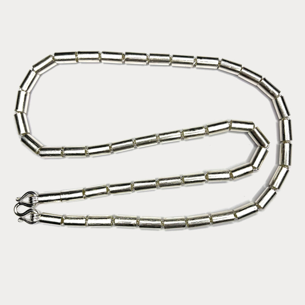 heavy 100g silver necklace with round baht link design