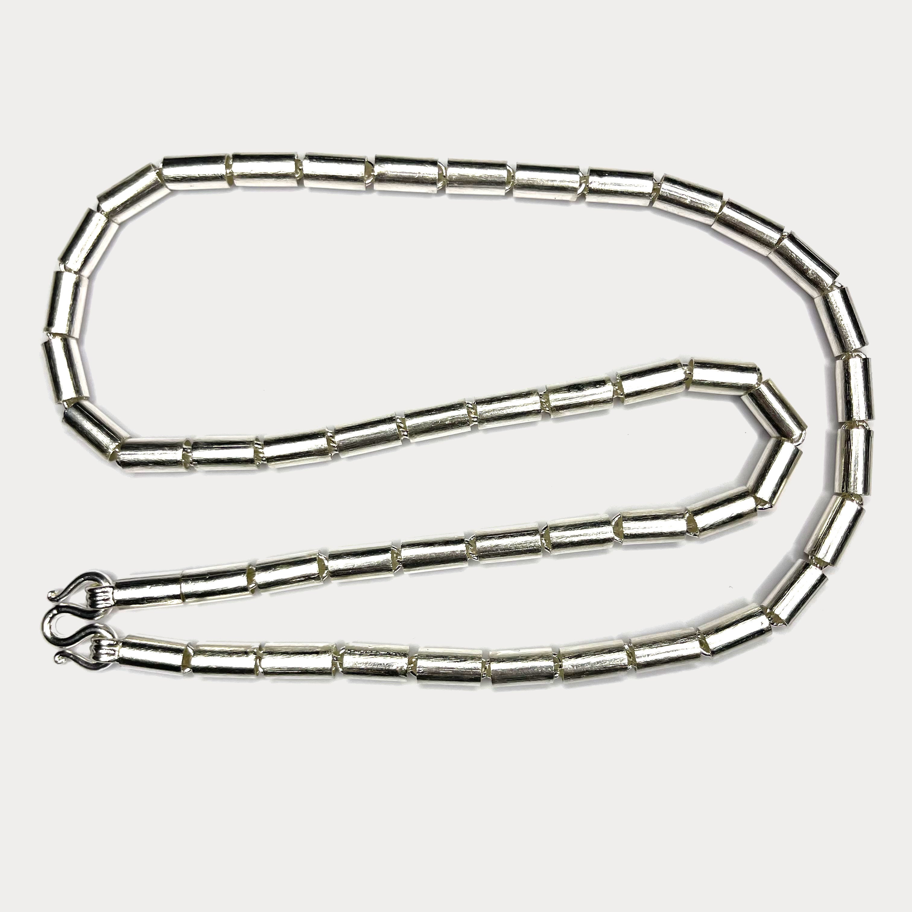 heavy 100g silver necklace with round baht link design