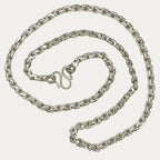 real silver Fluted Link Necklace. 24 inches