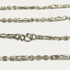  Macro close-up of 925 silver chain clasp of Khmer sugarcane link