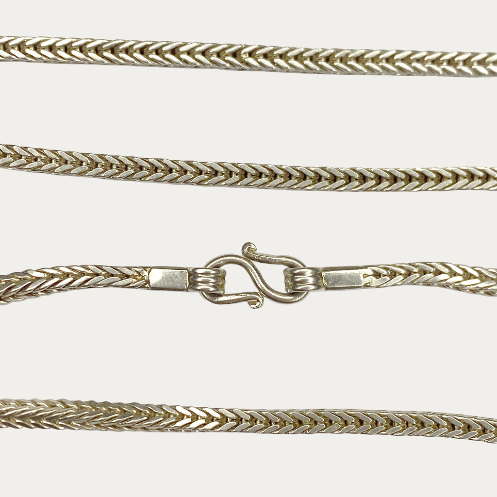 925 sterling silver Snakeskin Square Rope chain