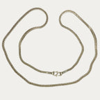 925 sterling silver Snakeskin Square Rope link design full length view