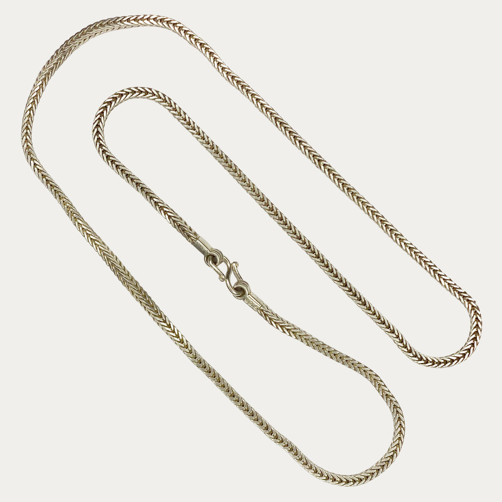 925 sterling silver Snakeskin Square Rope link design full view