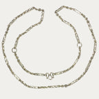 Full-length view of 925 solid silver khmer sugarcane chain necklace