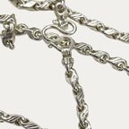 Macro close-up of 925 sterling silver chain clasp 