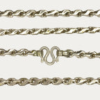 Macro close-up of 999 silver Teardrop chain clasp 