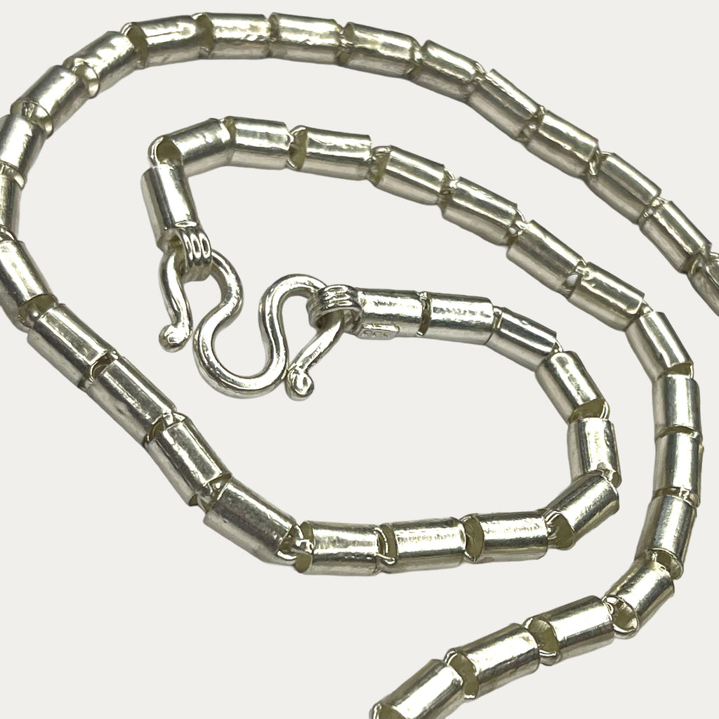 Silver Chain for Men | Round Baht Link | 999 Pure Silver | 24g | 22" | 5mm | Handmade Silver Chain