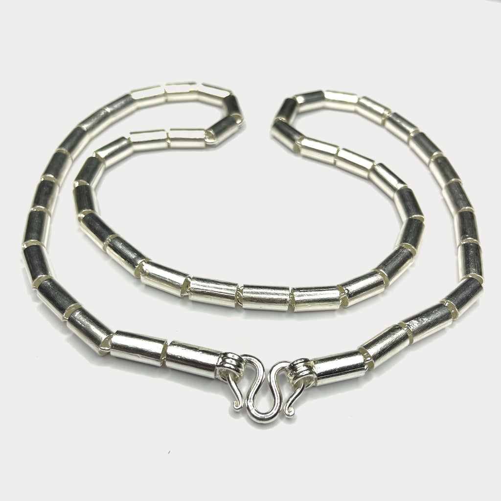 100 gram 999 silver necklace with M clasp and round baht link design