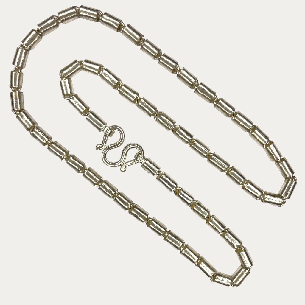 Silver Chain for Men | Round Baht Link | 999 Pure Silver | 24g | 22" | 5mm | Handmade Silver Chain