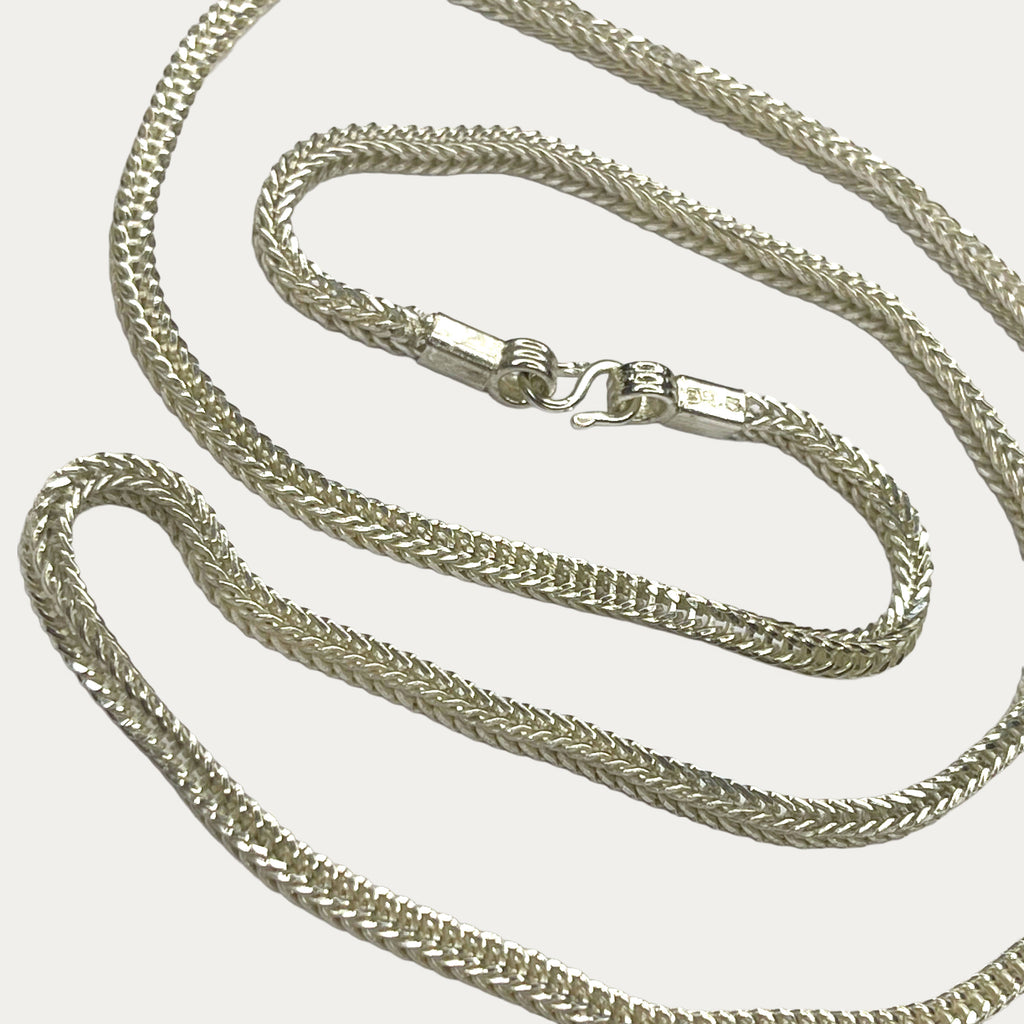 Silver Chain for Men | Snake Skin Rope Link | 925 Sterling | 22g | 25" | 5mm | Handmade Silver Necklace