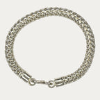 Silver Bracelet For Women | Bismark Link | 26g | 7.5" | 6mm | Handmade Silver & Gold Bracelet