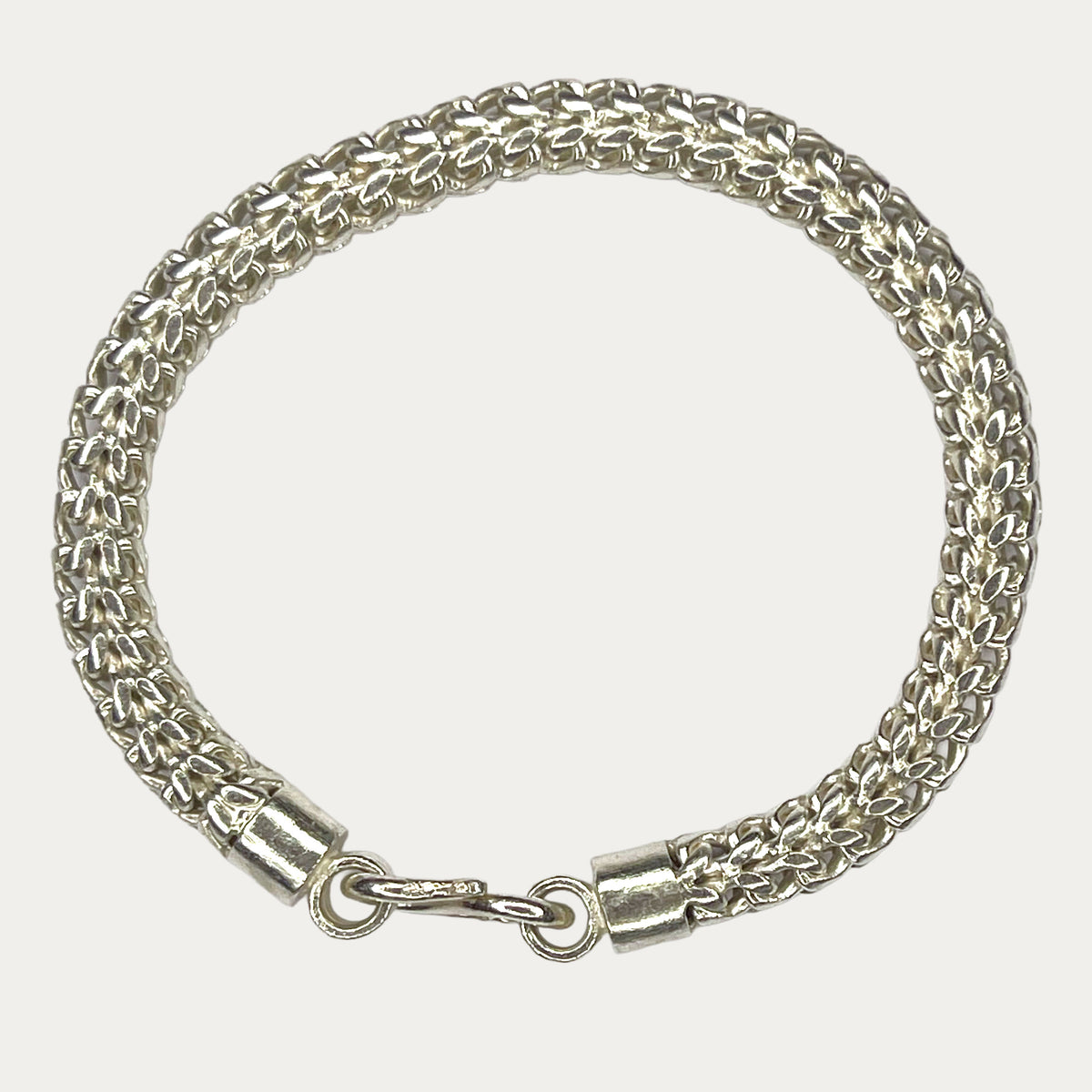 Silver Bracelet For Women | Bismark Link | 26g | 7.5" | 6mm | Handmade Silver & Gold Bracelet