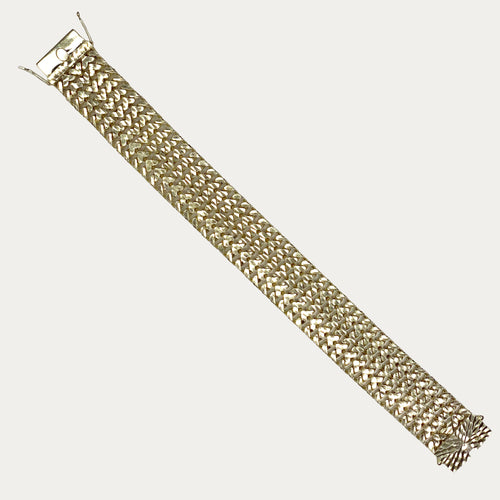 DEXZION Solid 925 Sterling silver Heart Mesh Link Bracelet