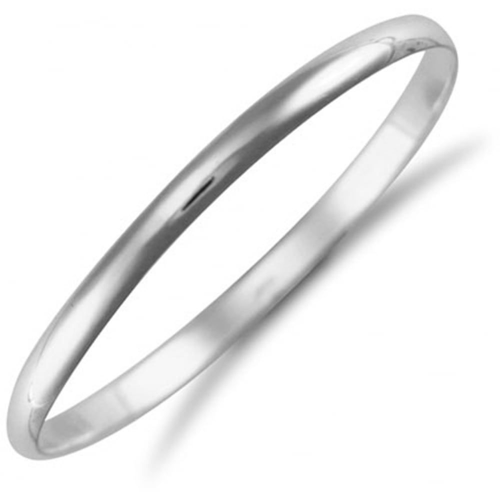 D-Shaped Bangle - Handmade 999 Fine silver