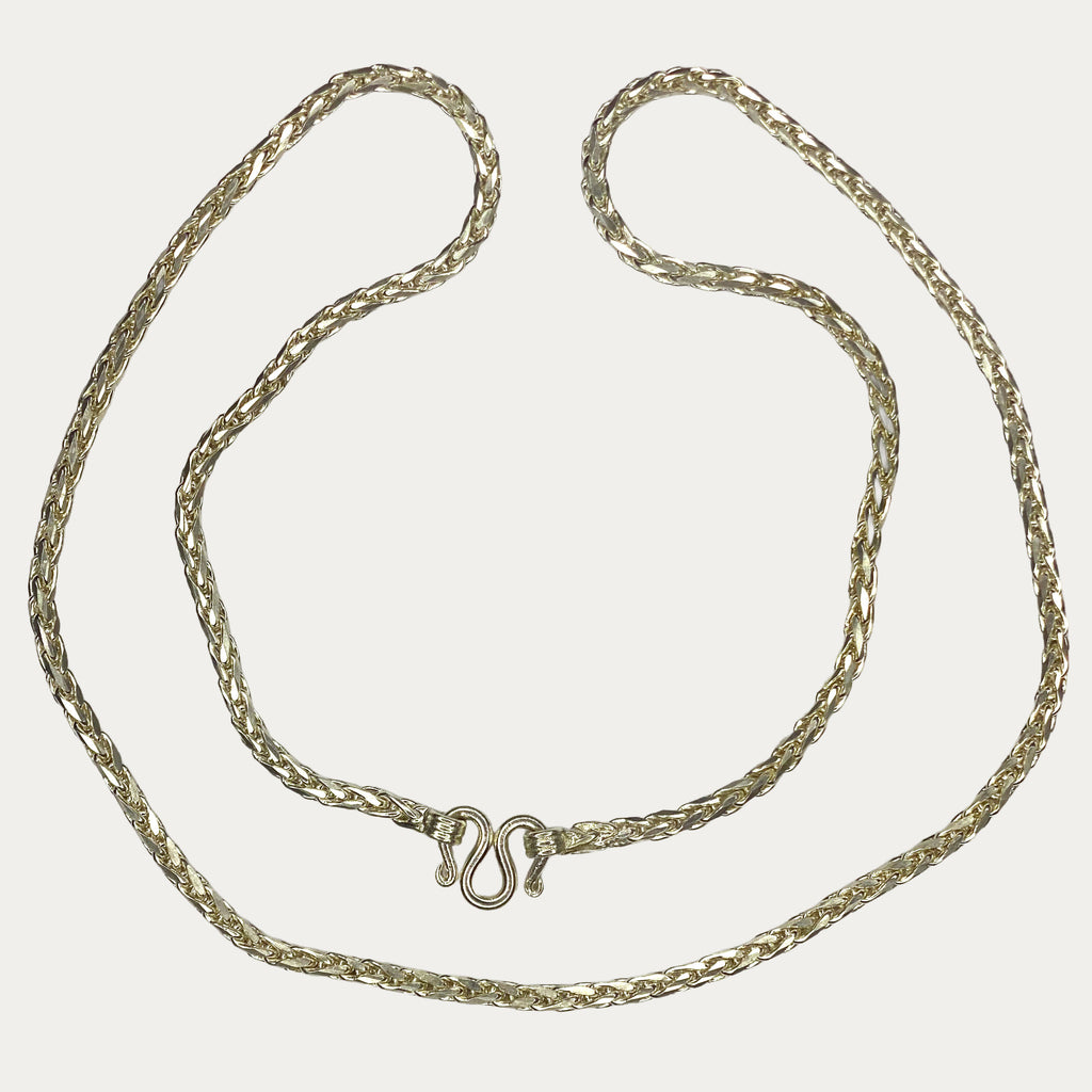 Handmade silver dragon scale chain full view