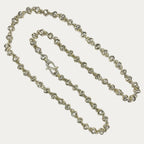 Solid silver beaded men’s chain, full view