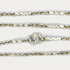 Sugarcane Baht Necklace - Handmade White Gold & Silver Chain