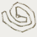 Sugarcane Baht Necklace - Handmade White Gold & Silver Chain