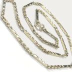 Sugarcane Baht Necklace - Handmade White Gold & Silver Chain
