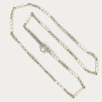 Sugarcane Baht Necklace - Handmade White Gold & Silver Chain