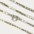 Sugarcane Baht Necklace - Handmade White Gold & Silver Chain