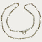 Sugarcane Baht Necklace - Handmade White Gold & Silver Chain