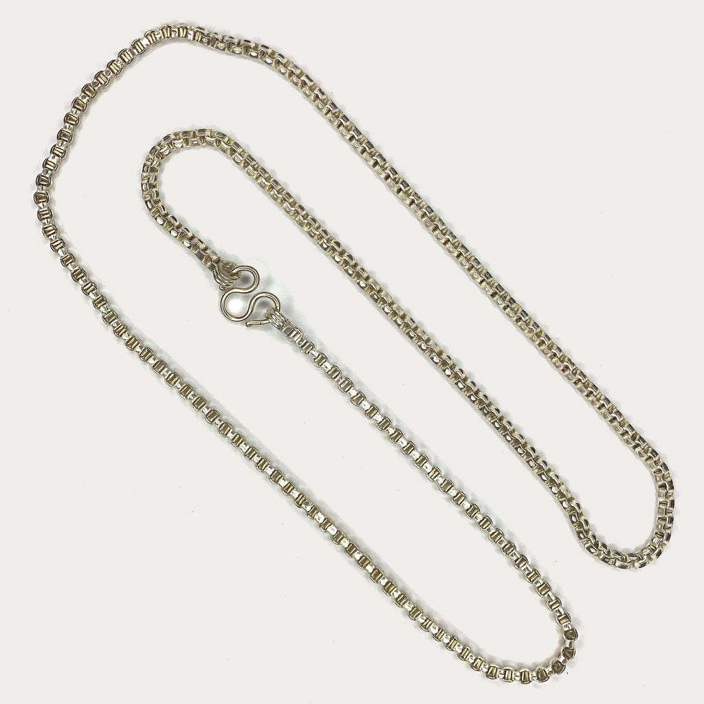 Box link Necklace - Handmade Silver Chain