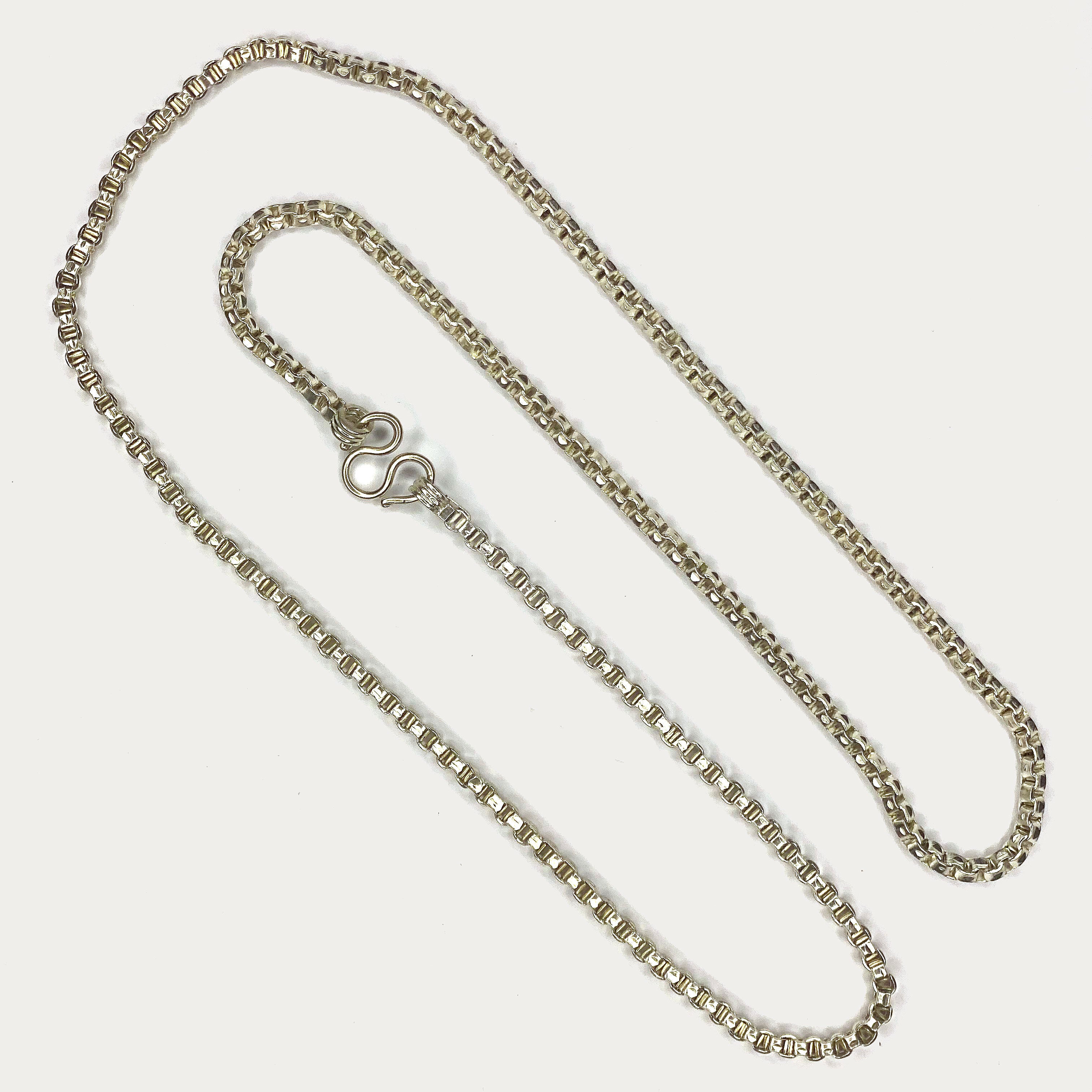Box link Necklace - Handmade Silver Chain