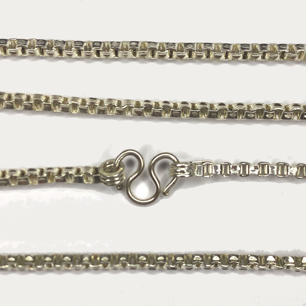 Box link Necklace - Handmade Silver Chain