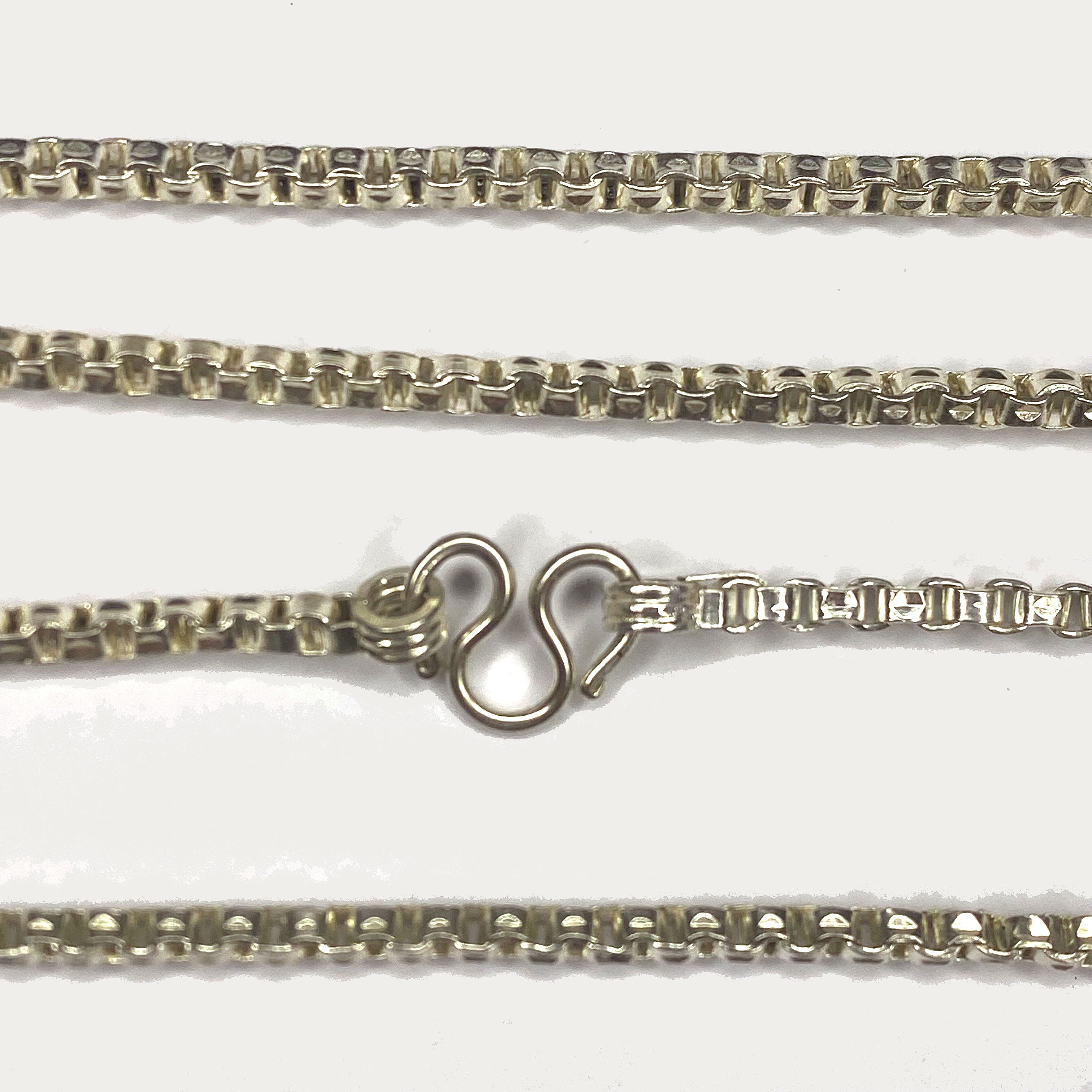 Box link Necklace - Handmade Silver Chain