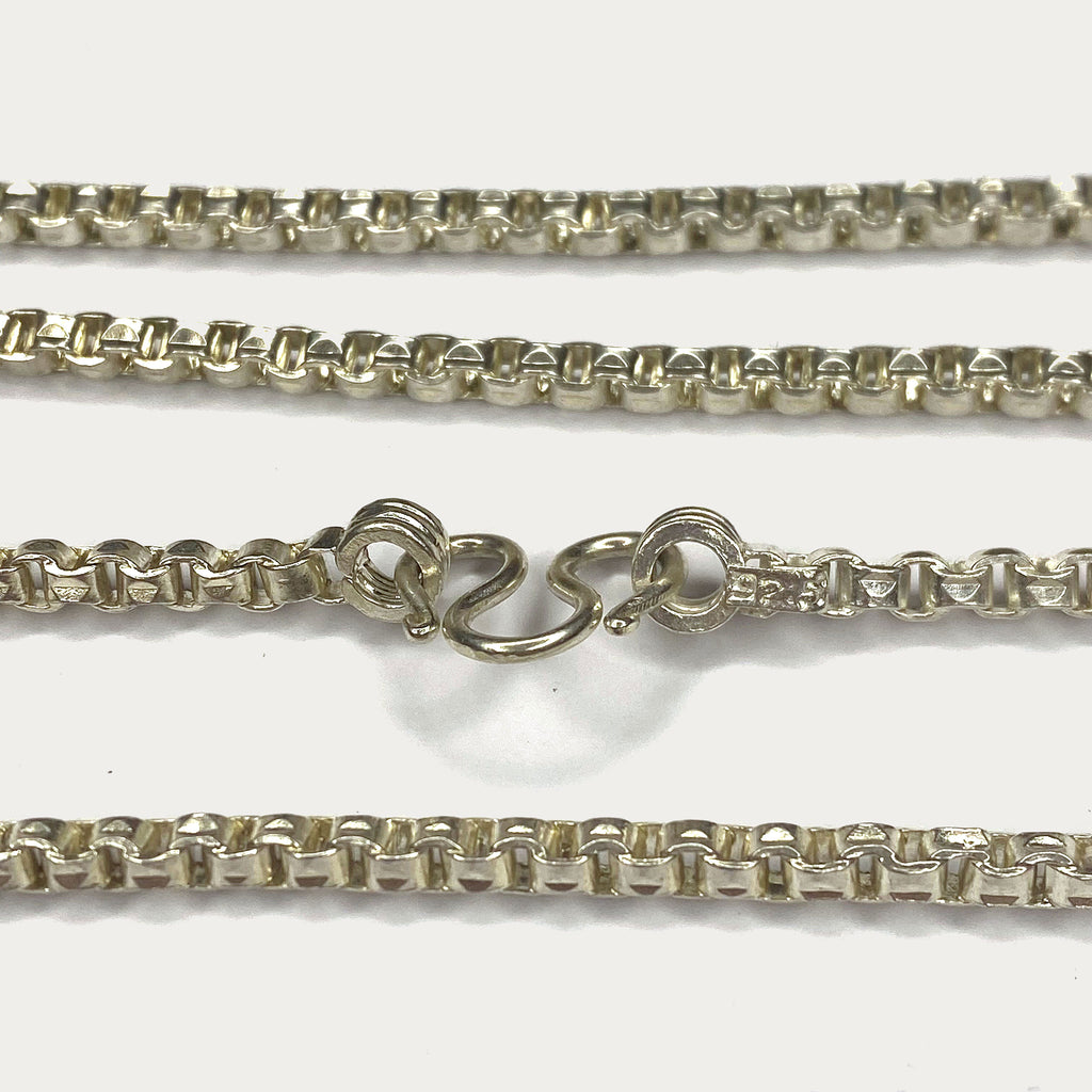 Box link Necklace - Handmade Silver Chain