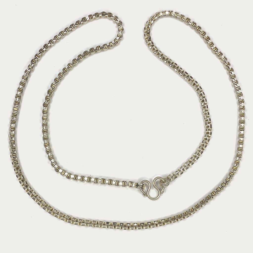 Box link Necklace - Handmade Silver Chain