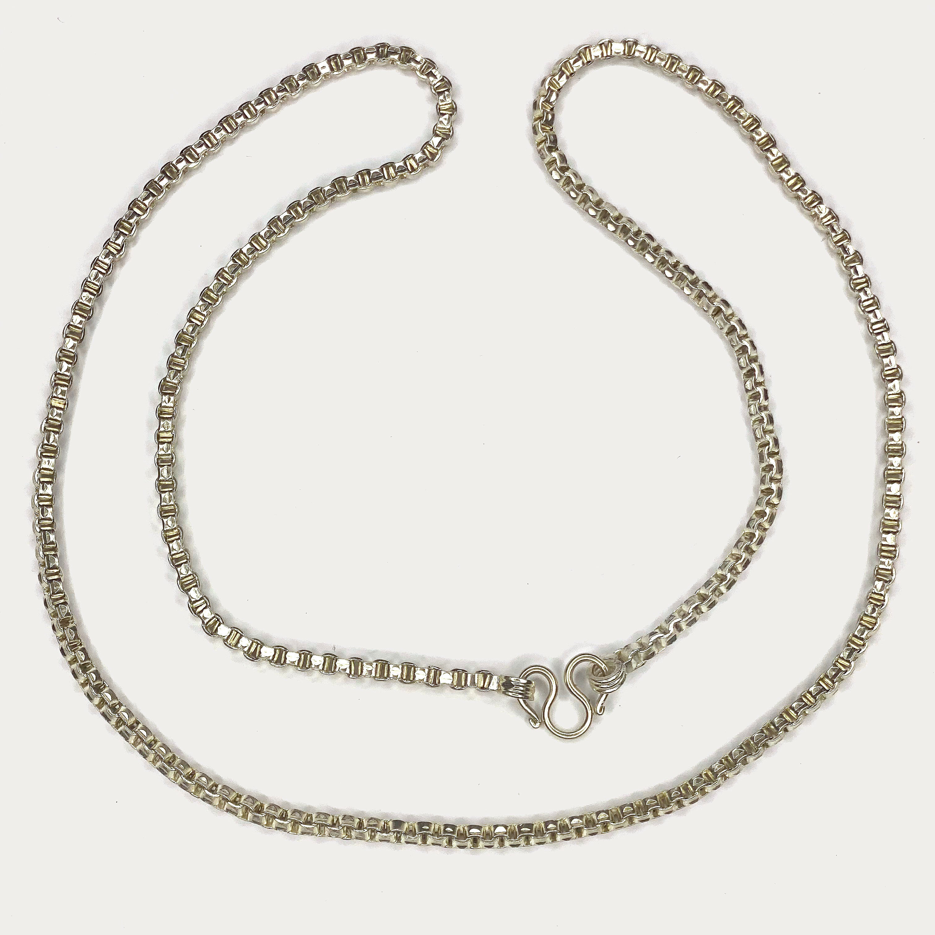 Box link Necklace - Handmade Silver Chain