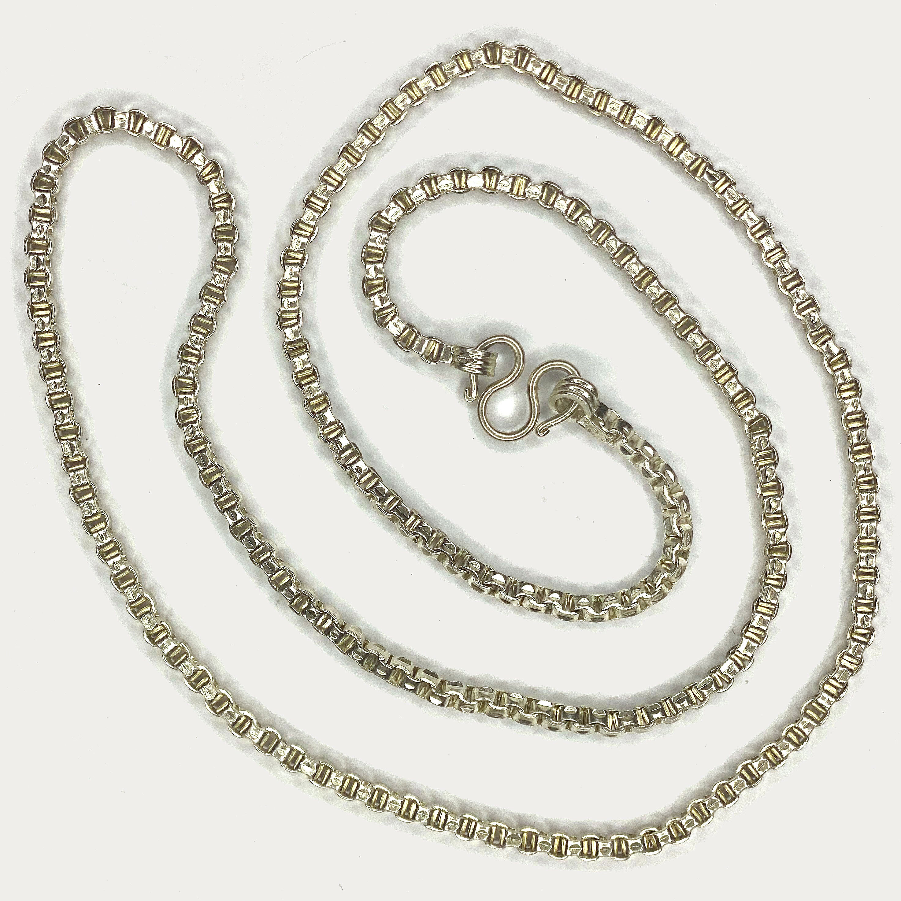 Box link Necklace - Handmade Silver Chain