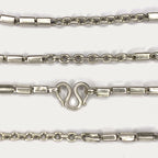 Triple Bar Baht Necklace - Handmade Silver Chain