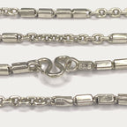 Triple Bar Baht Necklace - Handmade Silver Chain