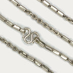 Triple Bar Baht Necklace - Handmade Silver Chain