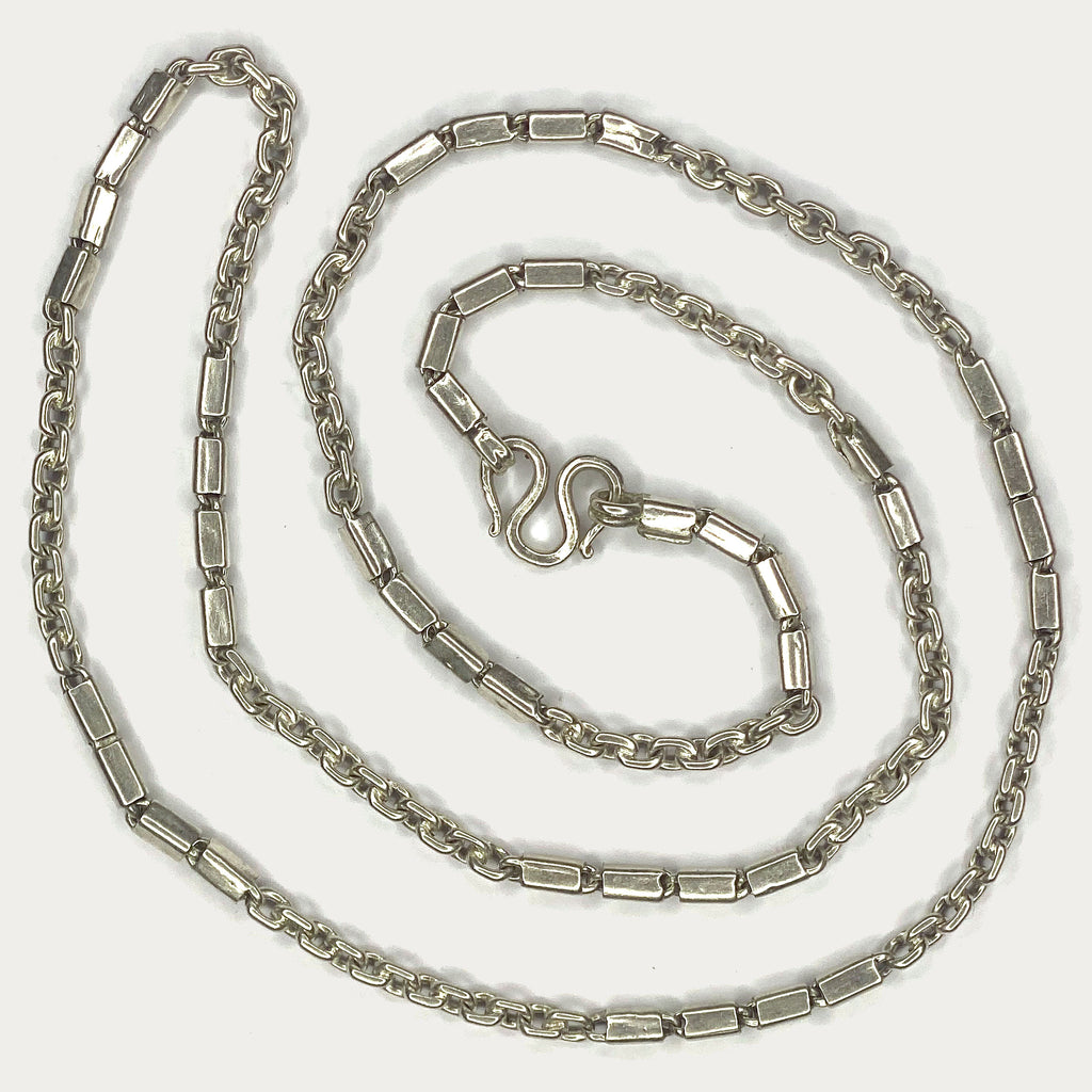 Triple Bar Baht Necklace - Handmade Silver Chain