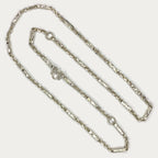 Sugarcane Baht Necklace - Handmade White Gold & Silver Chain