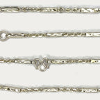 Sugarcane Baht Necklace - Handmade White Gold & Silver Chain