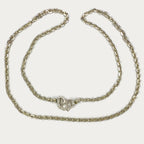 Anchor Link Necklace - Handmade White Gold & Silver Chain