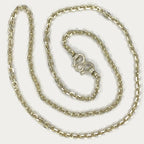 Anchor Link Necklace - Handmade White Gold & Silver Chain