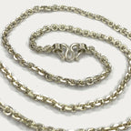 Anchor Link Necklace - Handmade White Gold & Silver Chain