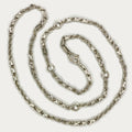Triple Bar Thai Baht Necklace - Handmade Silver & White Gold Chain