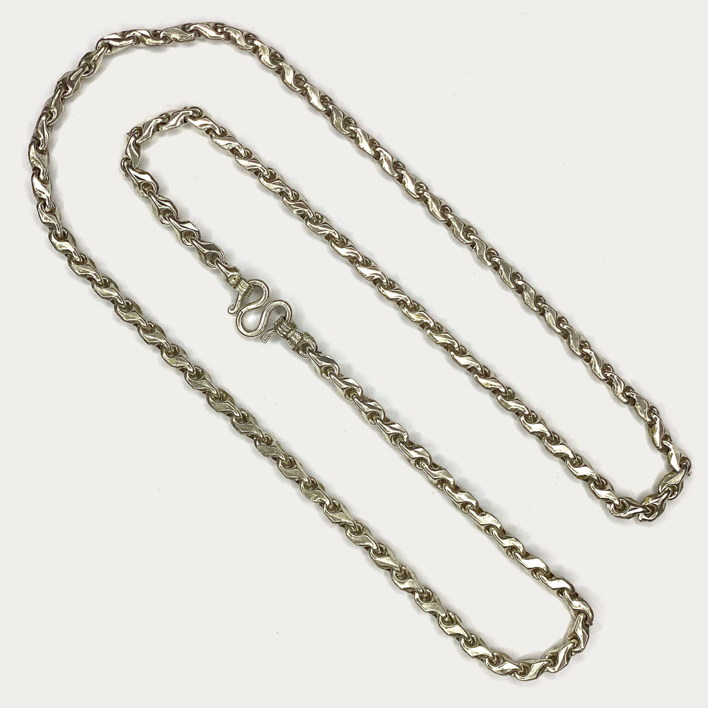 Teardrop Link Necklace - Handmade Silver 1oz Chain