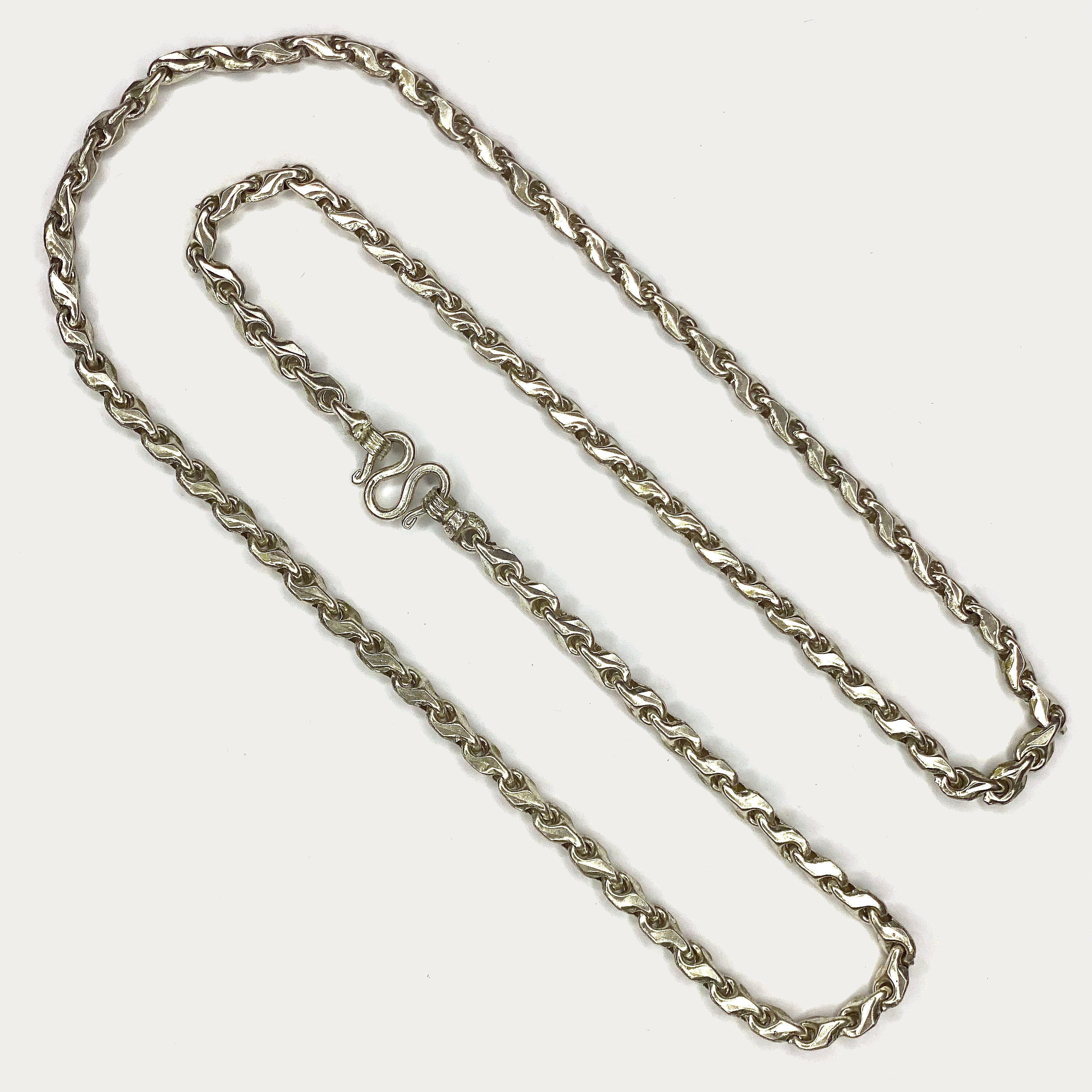 Teardrop Link Necklace - Handmade Silver 1oz Chain