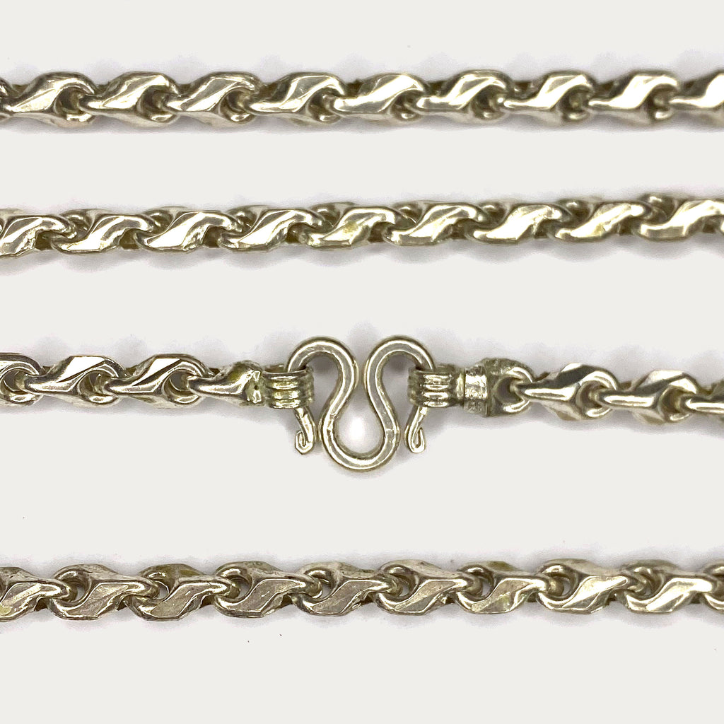 Teardrop Link Necklace - Handmade Silver 1oz Chain