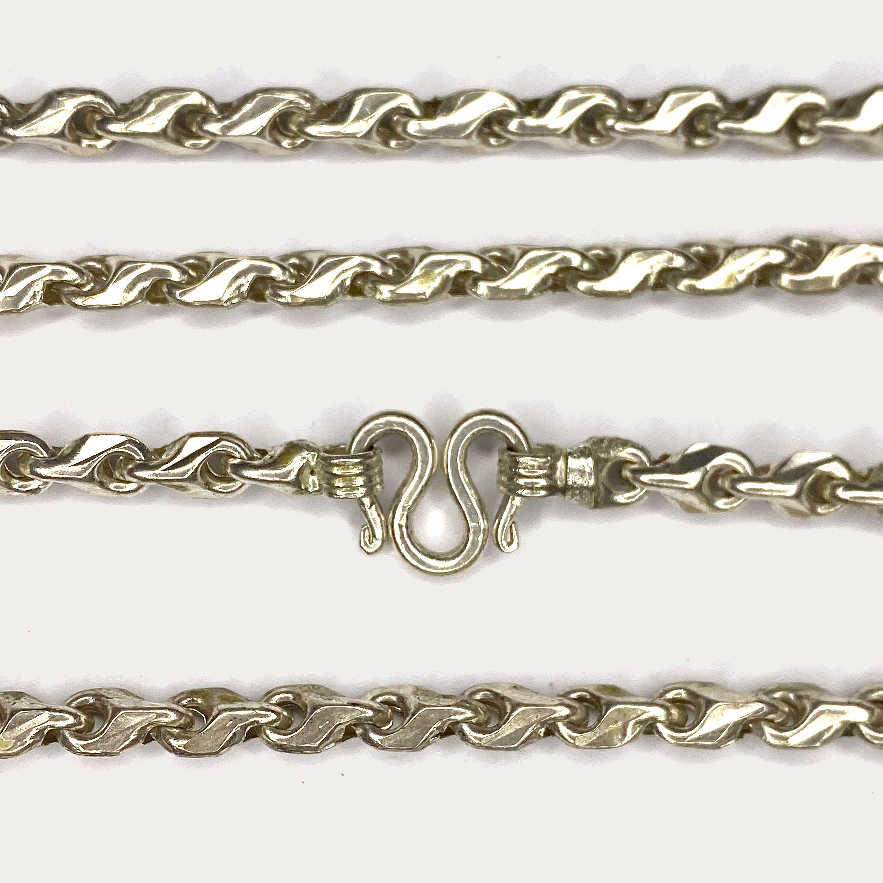 Teardrop Link Necklace - Handmade Silver 1oz Chain