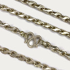 Teardrop Link Necklace - Handmade Silver 1oz Chain