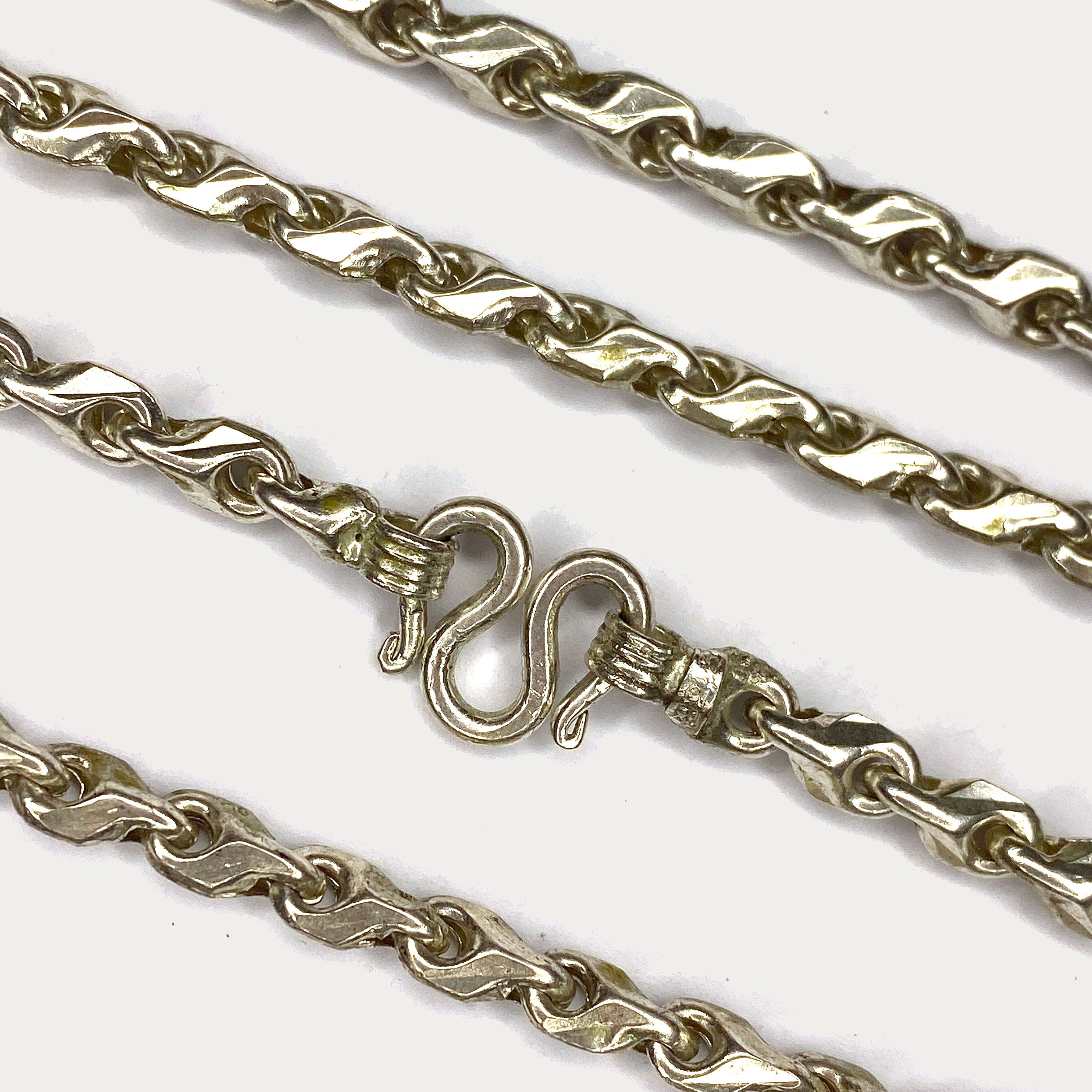 Teardrop Link Necklace - Handmade Silver 1oz Chain